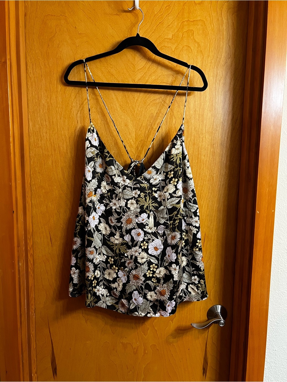 H&M Slate Blue Floral Satin Cami